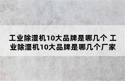 工业除湿机10大品牌是哪几个 工业除湿机10大品牌是哪几个厂家